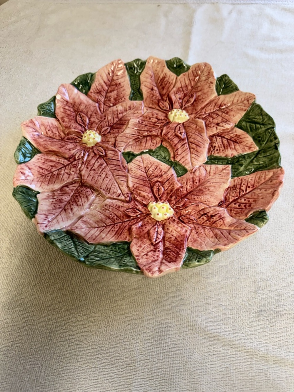 VTG Poinsettia Holiday Serving Dish with seperate dip bowl Omnibus Japan OCI MCM